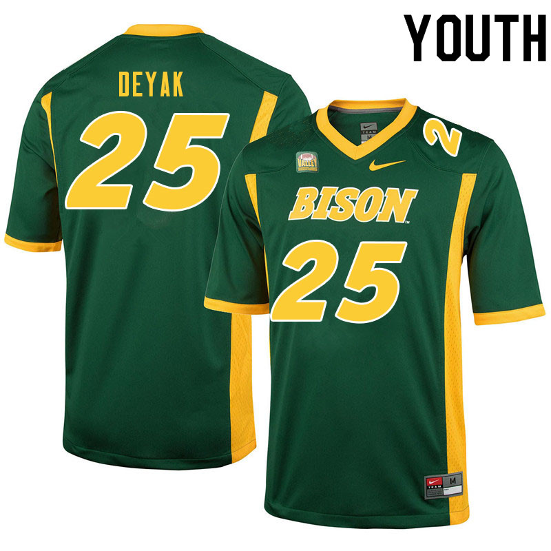 Youth #25 Joe Deyak North Dakota State Bison College Football Jerseys Sale-Green